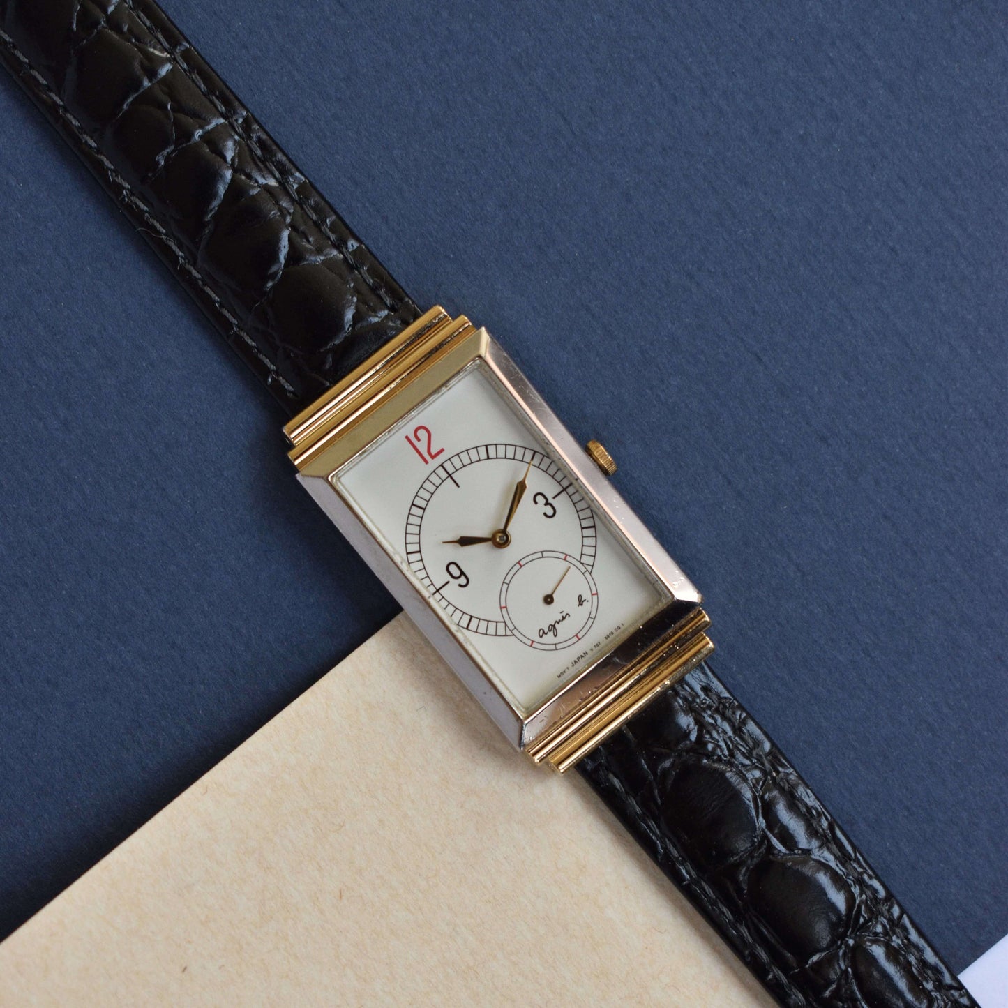 Again B. Tank Watch – White and Gold Dual Tone – Vintage Elegance by Zaeem Watches