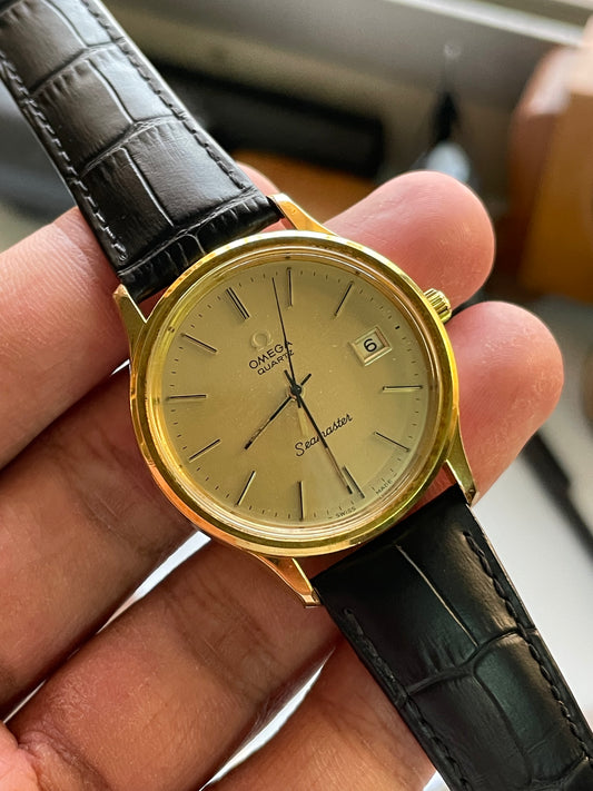 Omega Seamaster Quartz – Brushed Dial with Original Omega Buckle – Vintage Style from Zaeem Watches