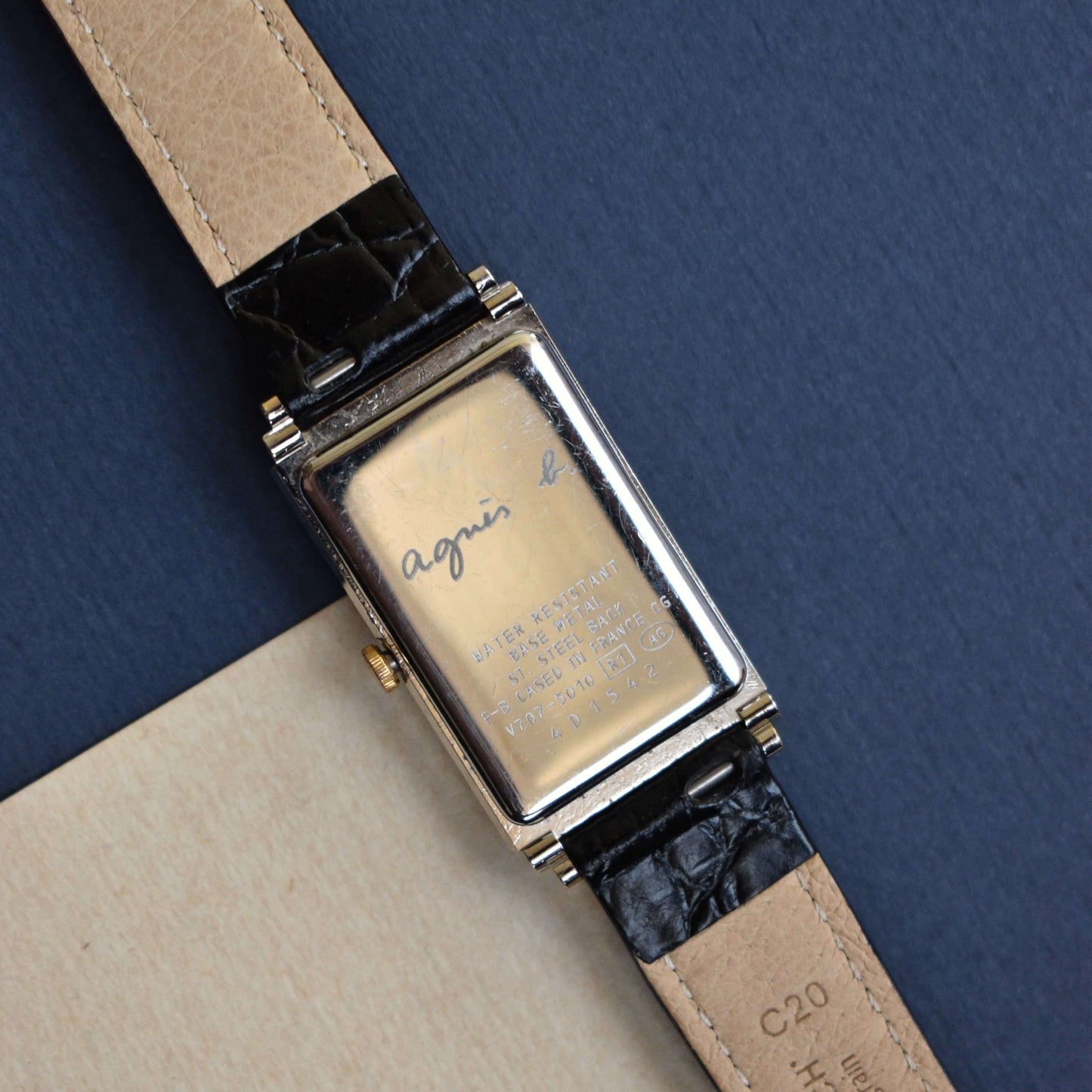 Again B. Tank Watch – White and Gold Dual Tone – Vintage Elegance by Zaeem Watches