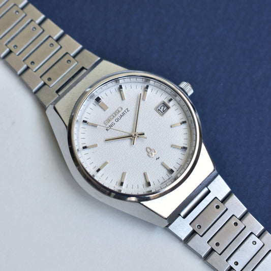 Seiko King Quartz – White Textured Dial – Precision Watch from Zaeem Watches