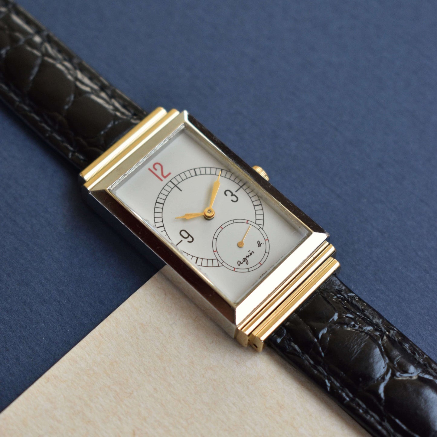 Again B. Tank Watch – White and Gold Dual Tone – Vintage Elegance by Zaeem Watches