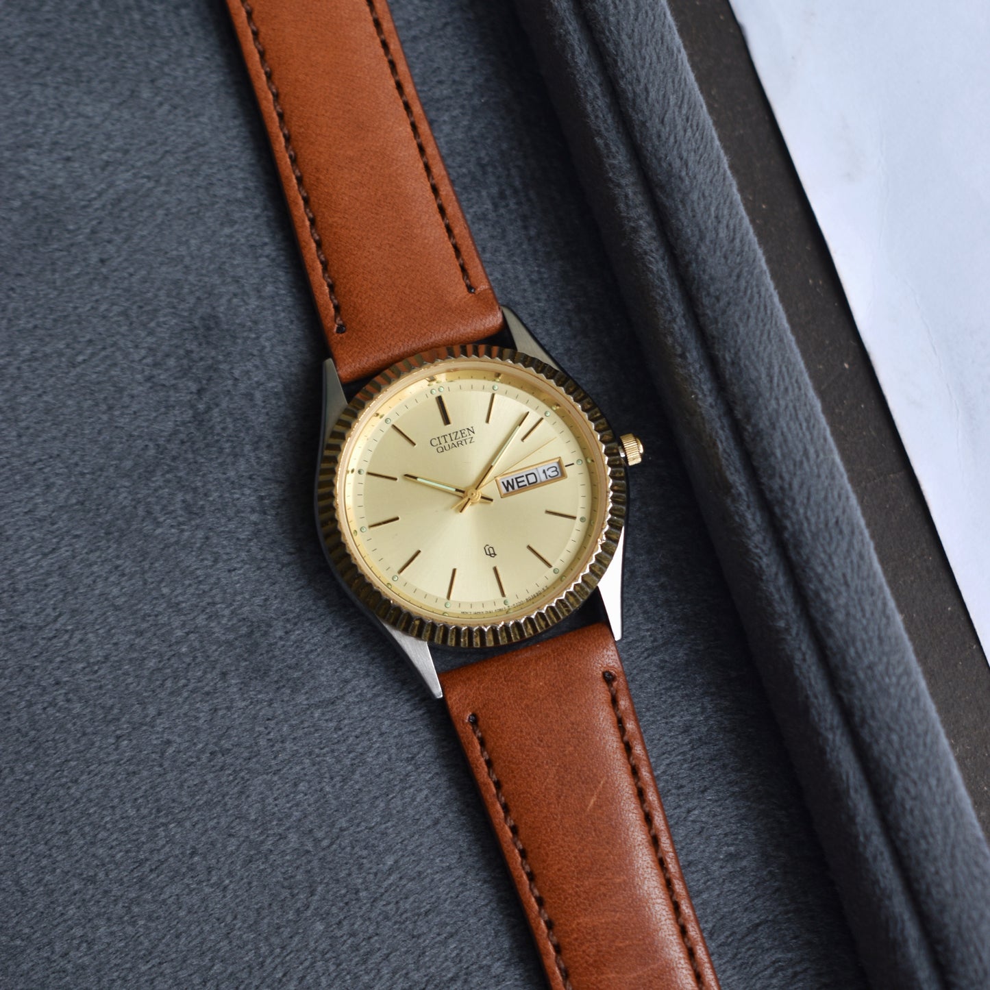 Vintage Citizen Two Tone Quartz Champagne Dial