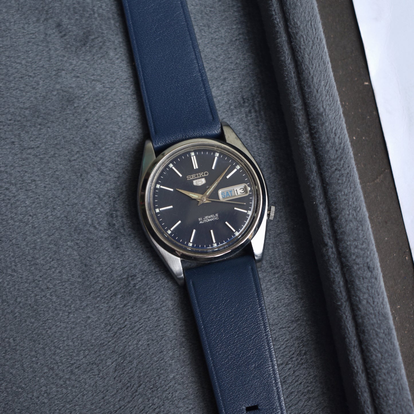 Vintage Seiko 5 Automatic Blue Dial