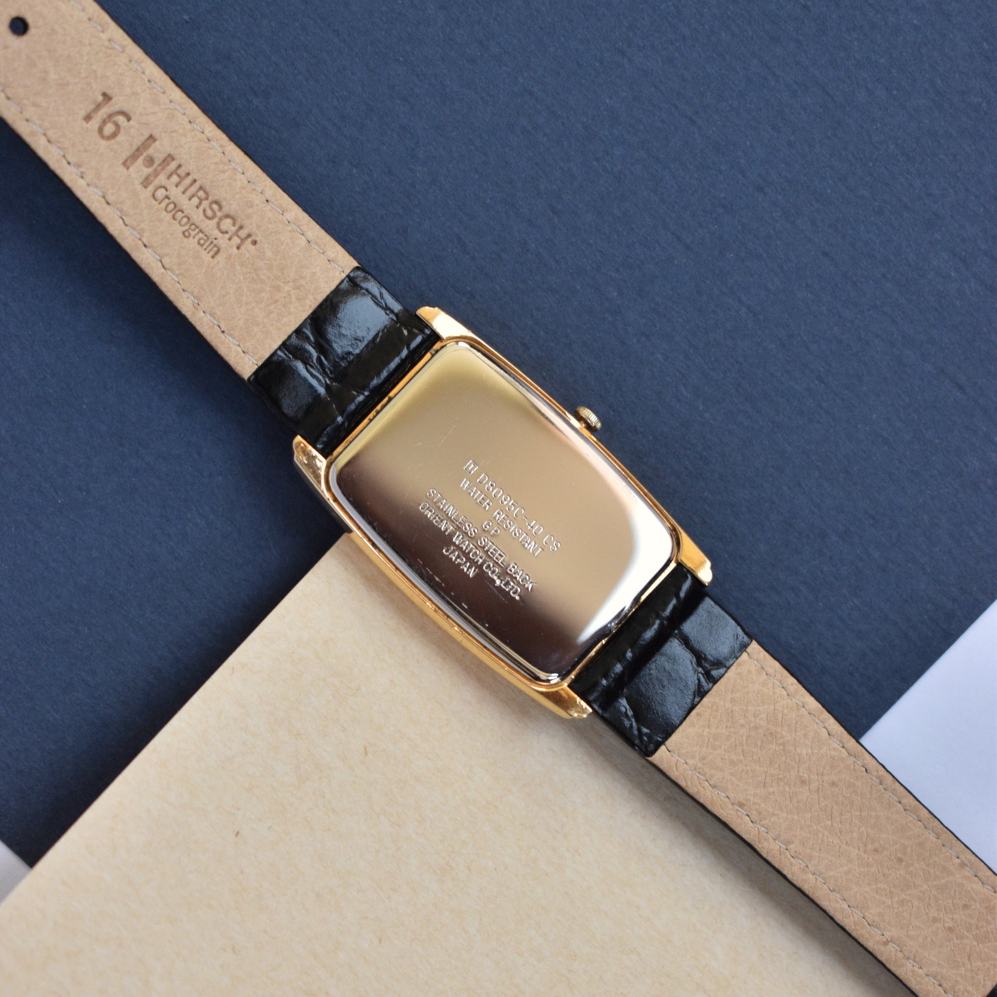 Orient Tank Watch – Black and Gold Dial – Vintage Dress Watch from Zaeem Watches