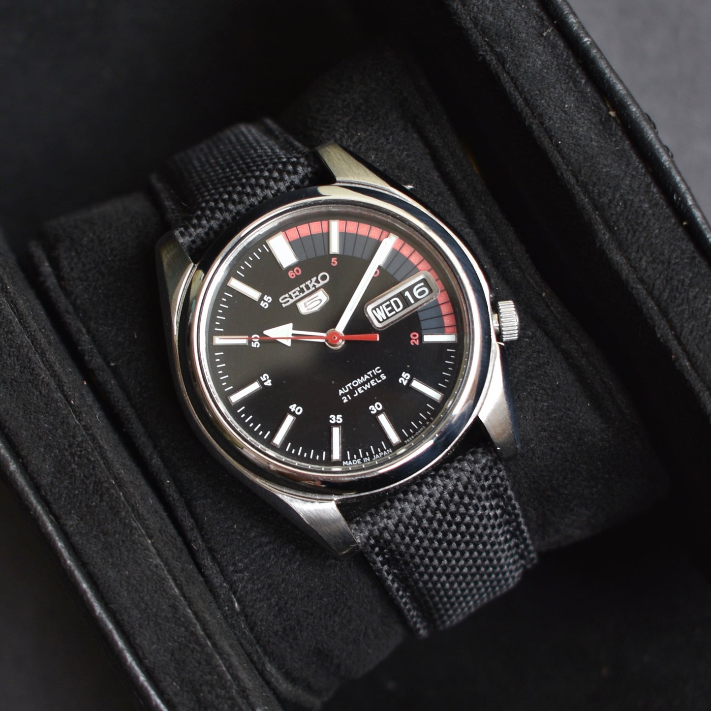 Seiko 5 Automatic SNK375K Black Racer