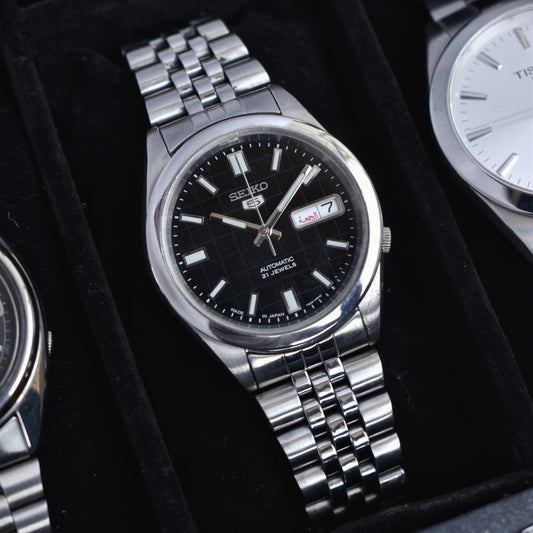 Seiko 5 Automatic Black Checkered Dial