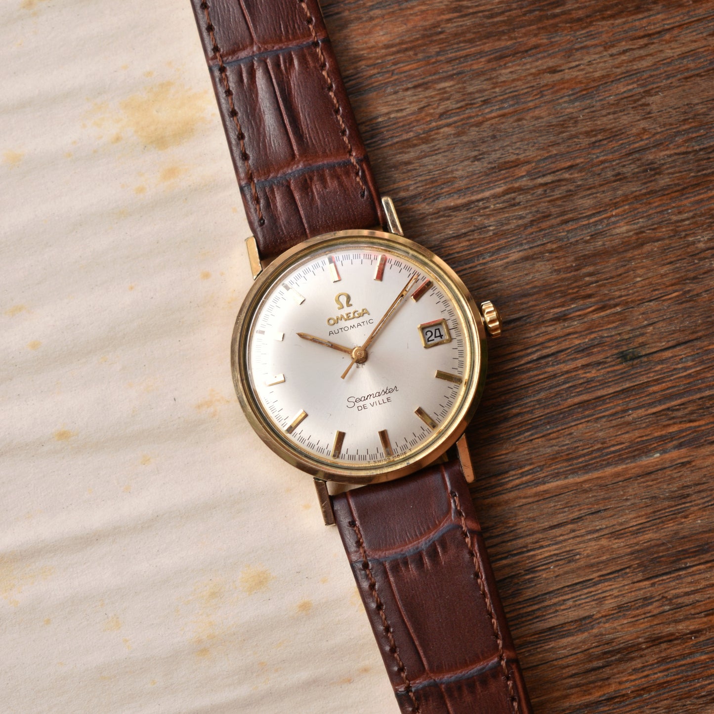 Vintage Omega 14ct Gold Seamaster Deville Automatic