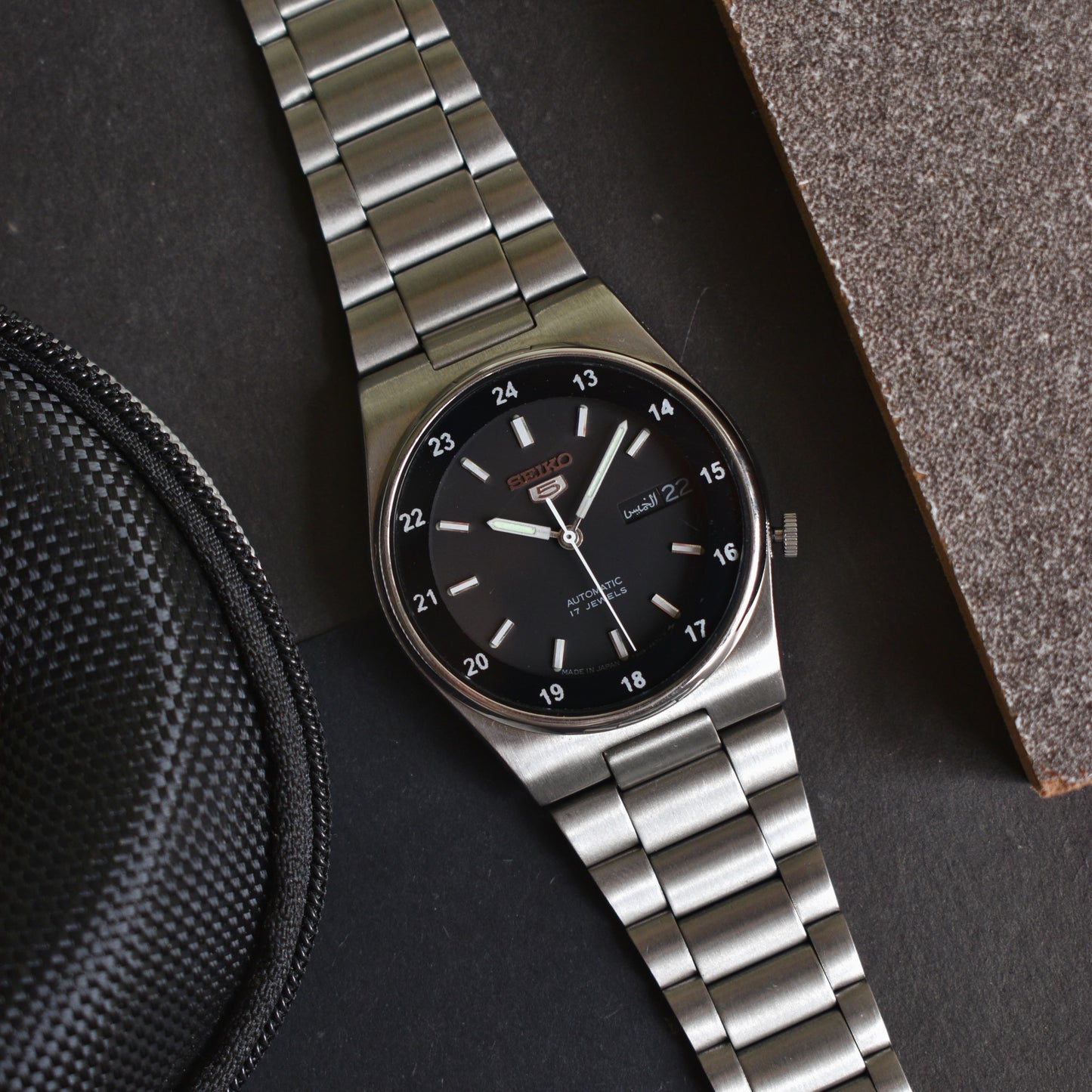 Seiko 5 Automatic Black Railway 7S26/7009-3160