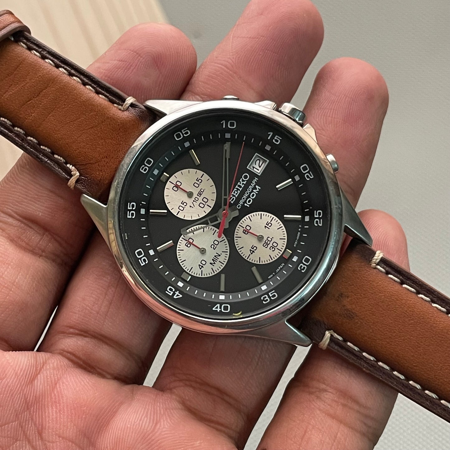 Seiko Chronograph Reverse Panda