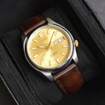 Seiko 5 Automatic Golden Sunburst Dial