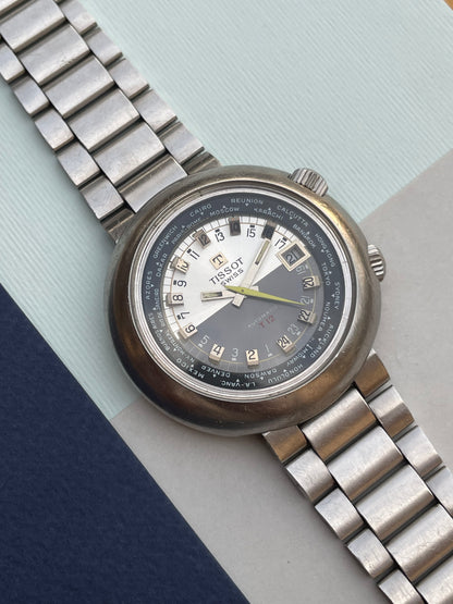 1970s Tissot T12 World Timer – 24-Hour Automatic Watch – Vintage Globe Style from Zaeem Watches