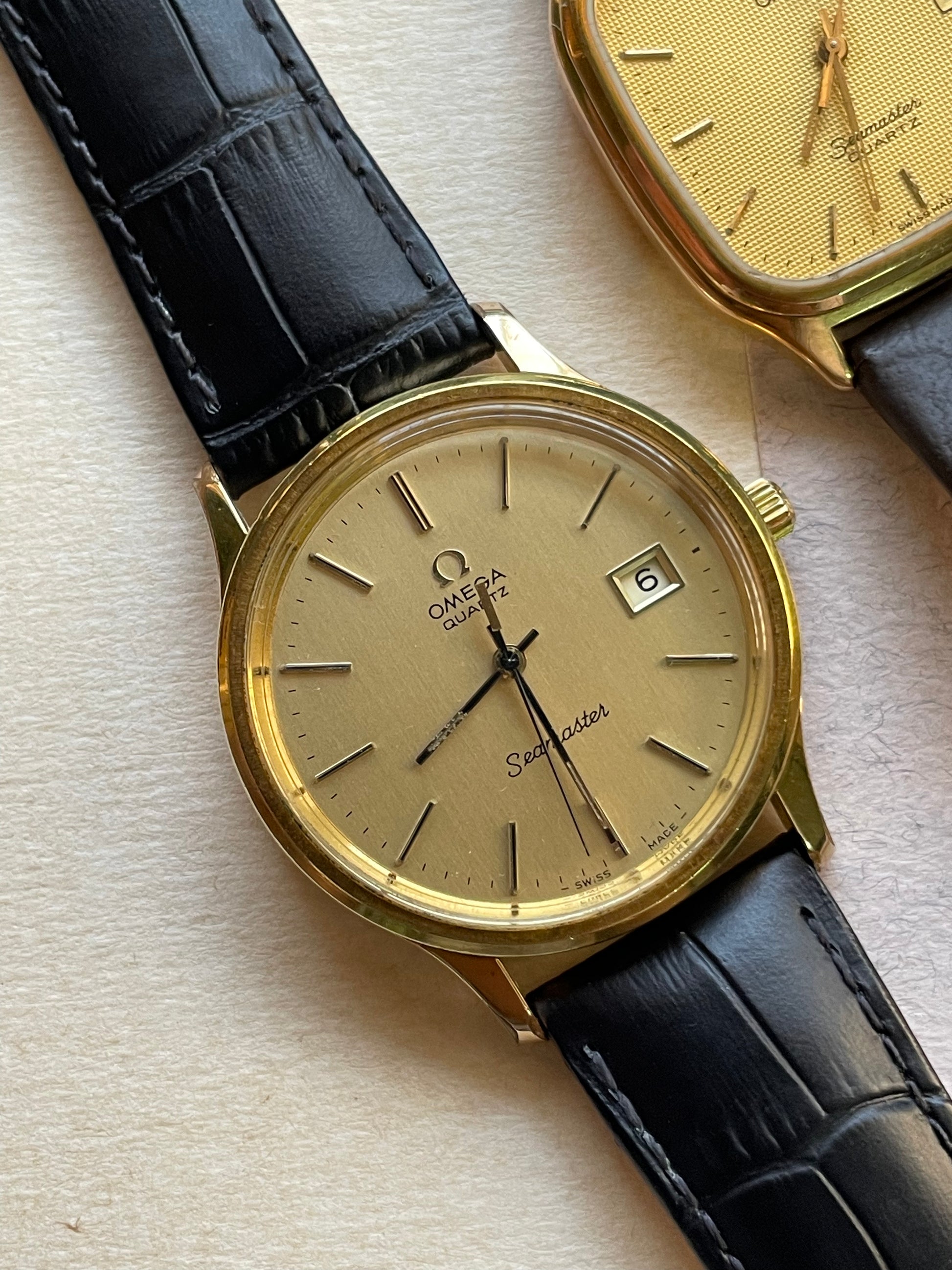 Omega Seamaster Quartz – Brushed Dial with Original Omega Buckle – Vintage Style from Zaeem Watches