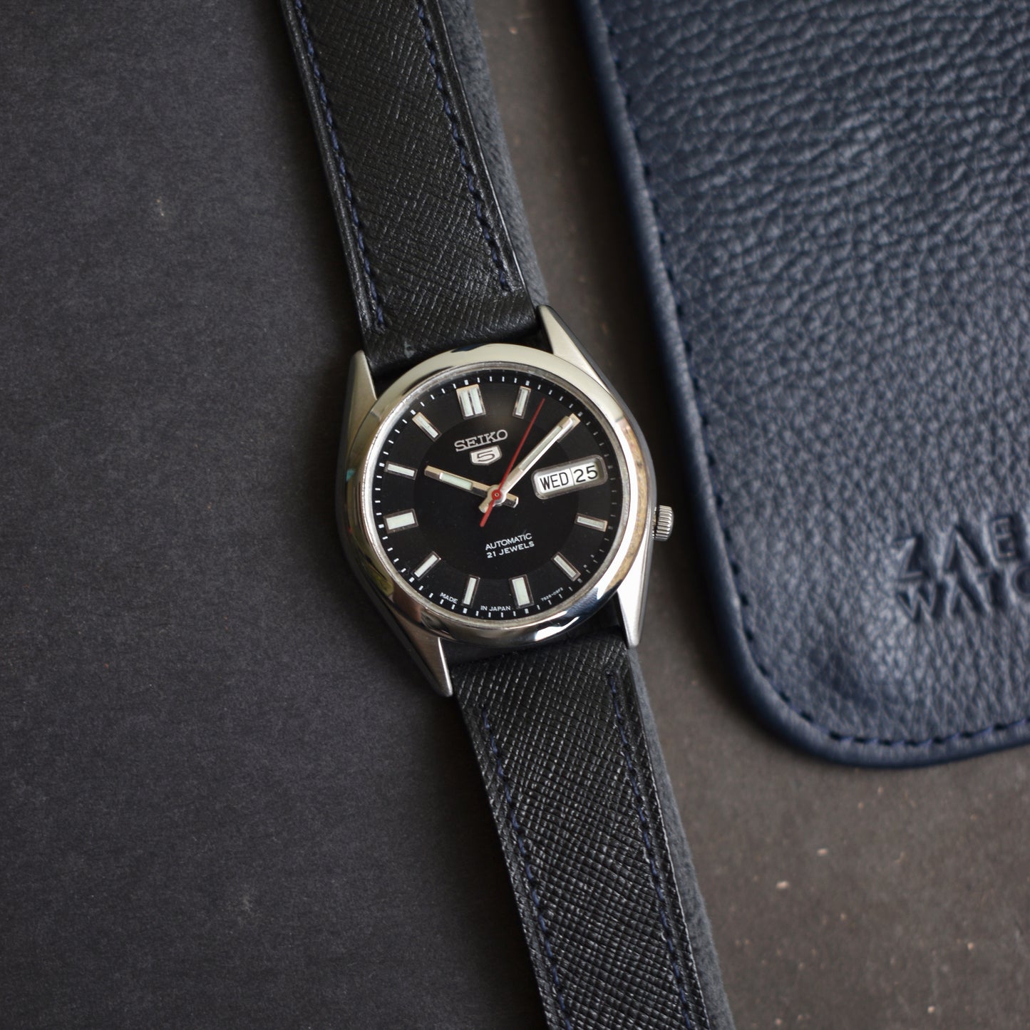 Seiko 5 Automatic Black Sunburst Dial