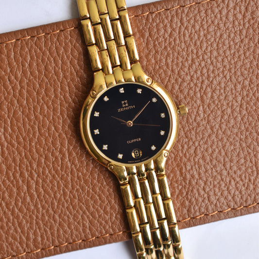 Vintage Zenith Clipper Quartz Golden/Black