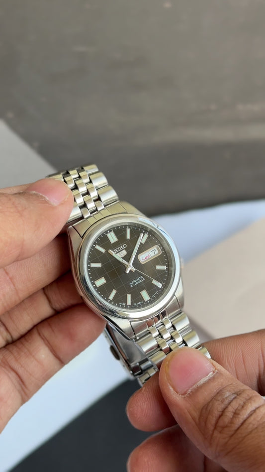 Seiko 5 Automatic Black Checkered Dial