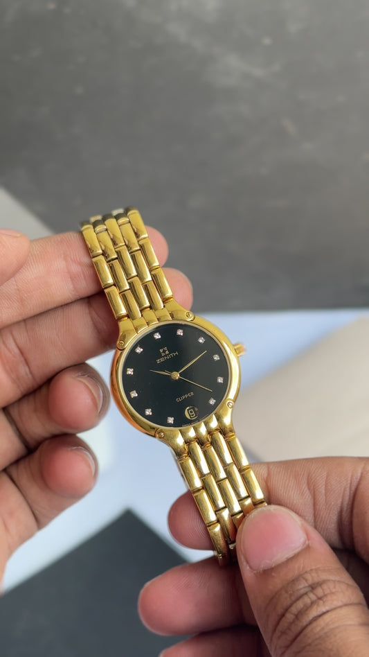 Vintage Zenith Clipper Quartz Golden/Black